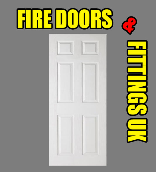 6 Panel Grained Fire Door FD30